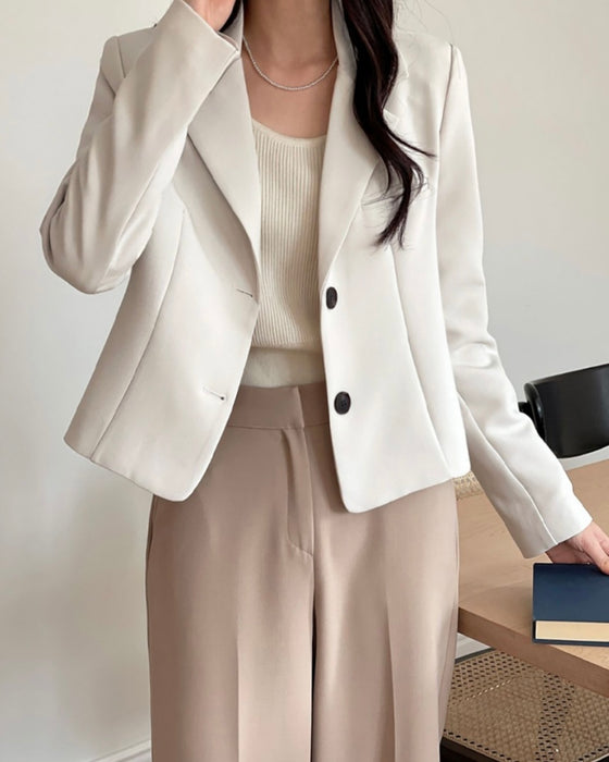 Two-Button Cropped Jacket