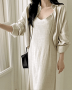 Linen Shirt Dress Set