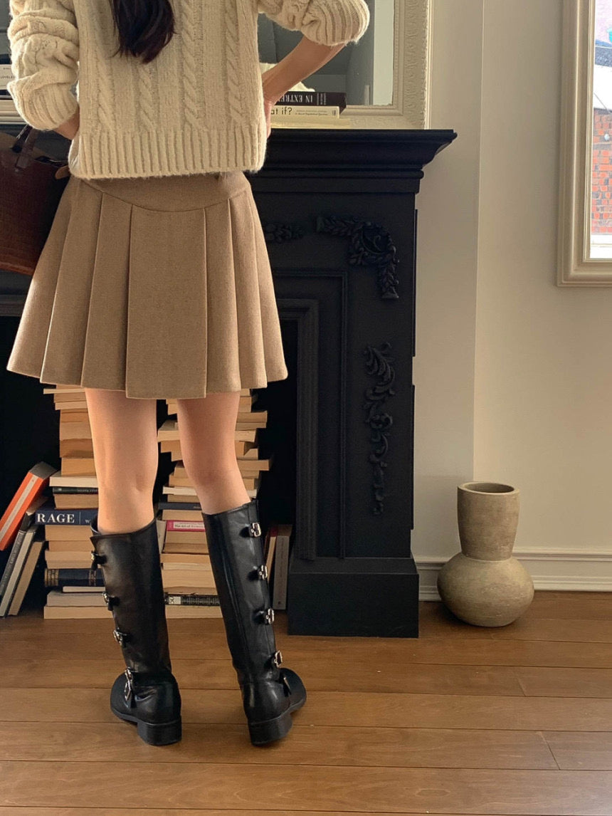 [S,M] Tommy Wool Skirt + Belt