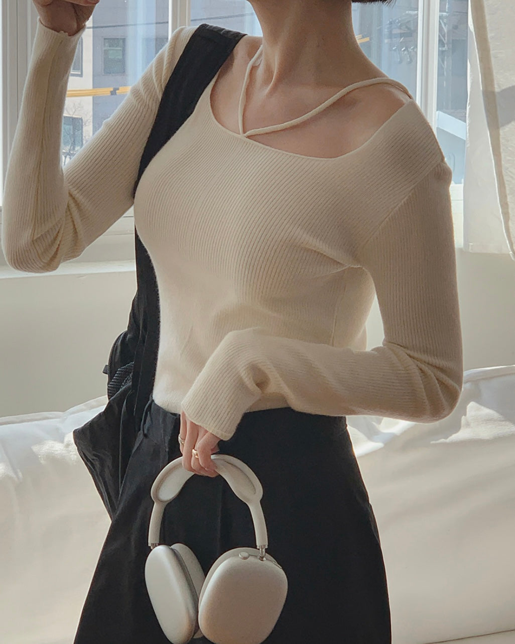 Serene Strap Ribbed Knit Top