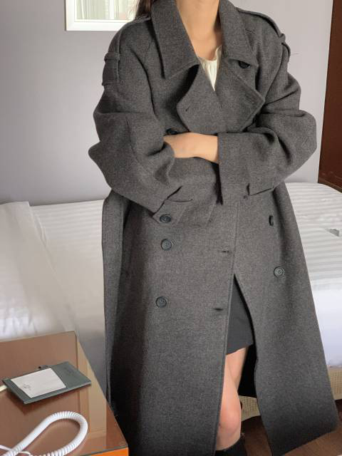Sage Wool Coat (Quilted Lining)