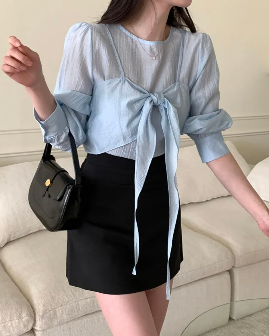 Ribbon Bustier Blouse