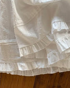 Dobby Ruffle Cotton Skirt