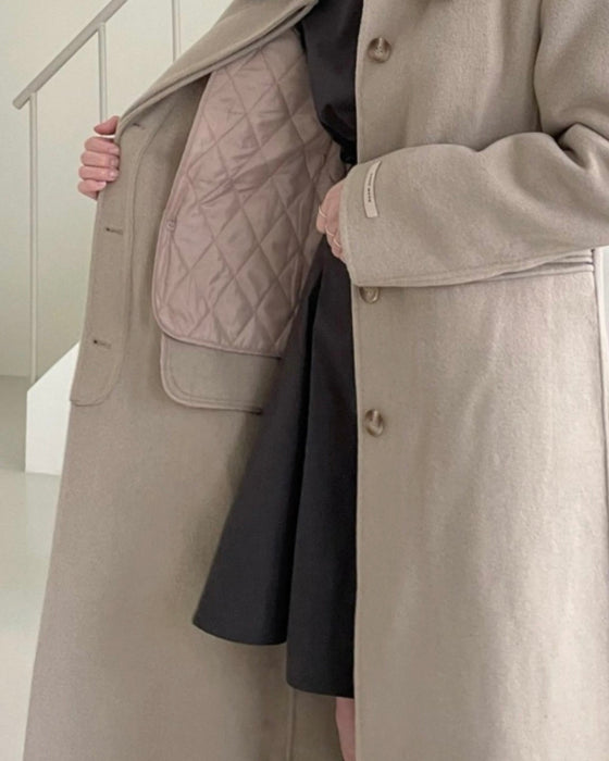 Vin Handmade 90% Wool Coat with Padded Vest