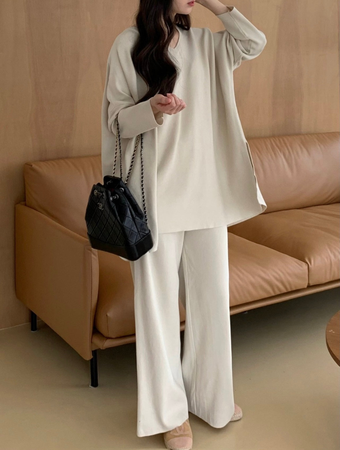 Latte Loose Two-Piece Set