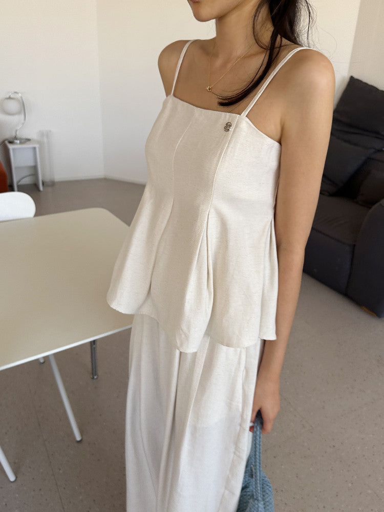 [ Sale Excluded ] Linen Pintuck Two-Piece Set