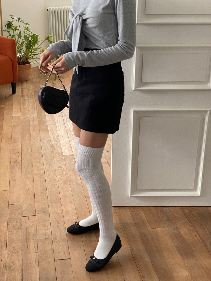 Ribbon Bustier Long Sleeves Tee