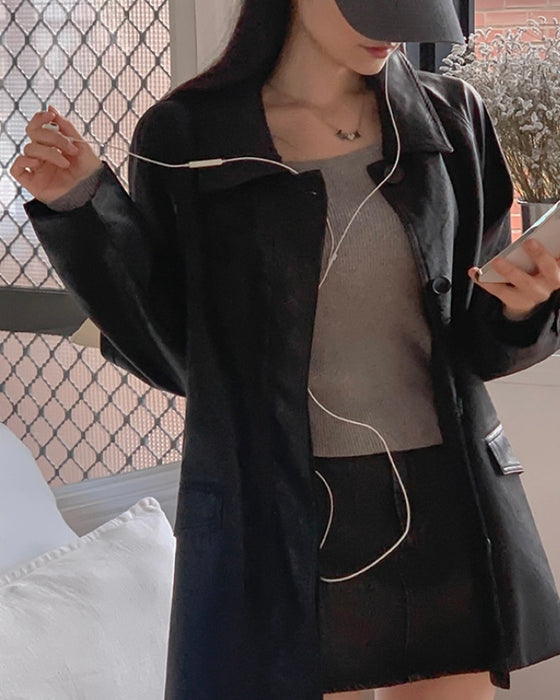 Roel Leather Half Jacket