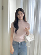 [ Pre-order ] Ribbed Cap-Sleeve Knit