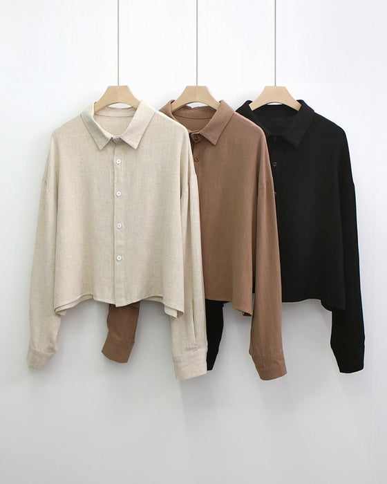 Linen Shirt Dress Set