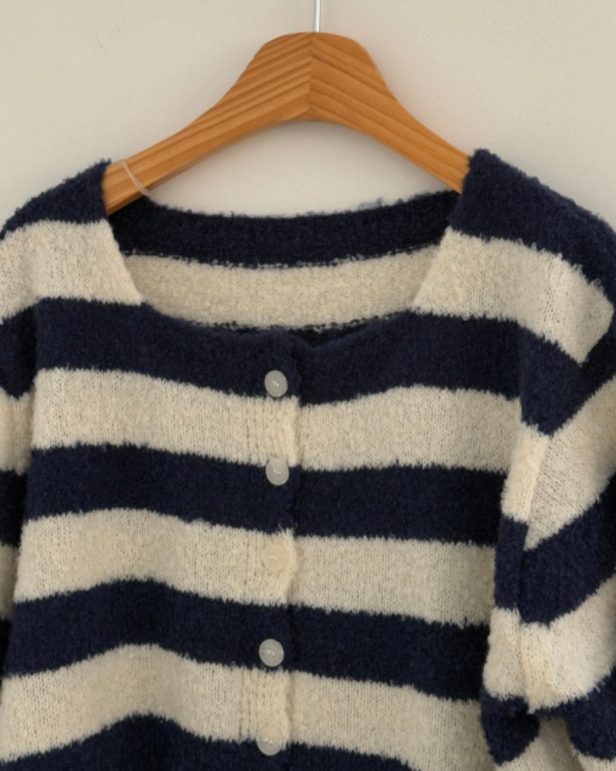 Boucle Striped Cardigan