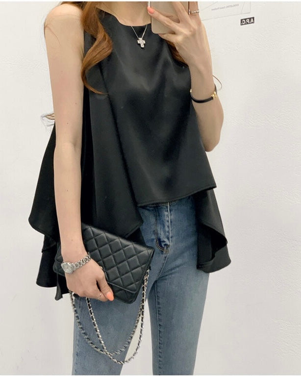 Flared Sleeveless Blouse