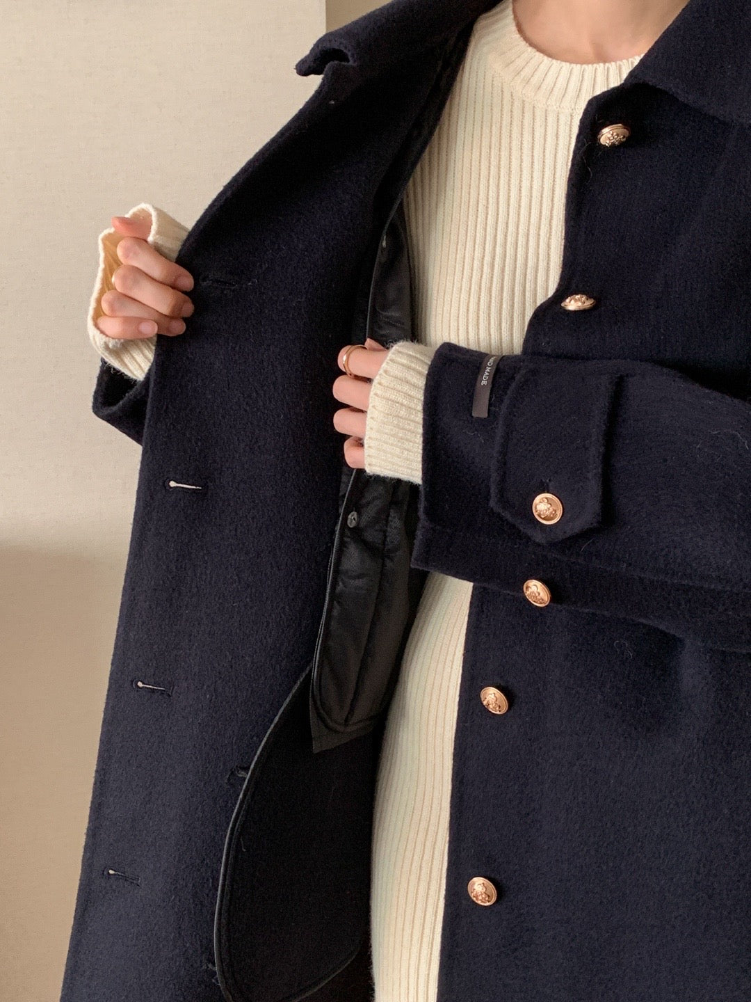 Premium Clair Wool Coat with Inner Padded Vest