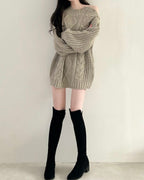 Shoulder Button Cable Knit
