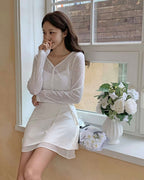 Ribbon Banding Mini Skirt