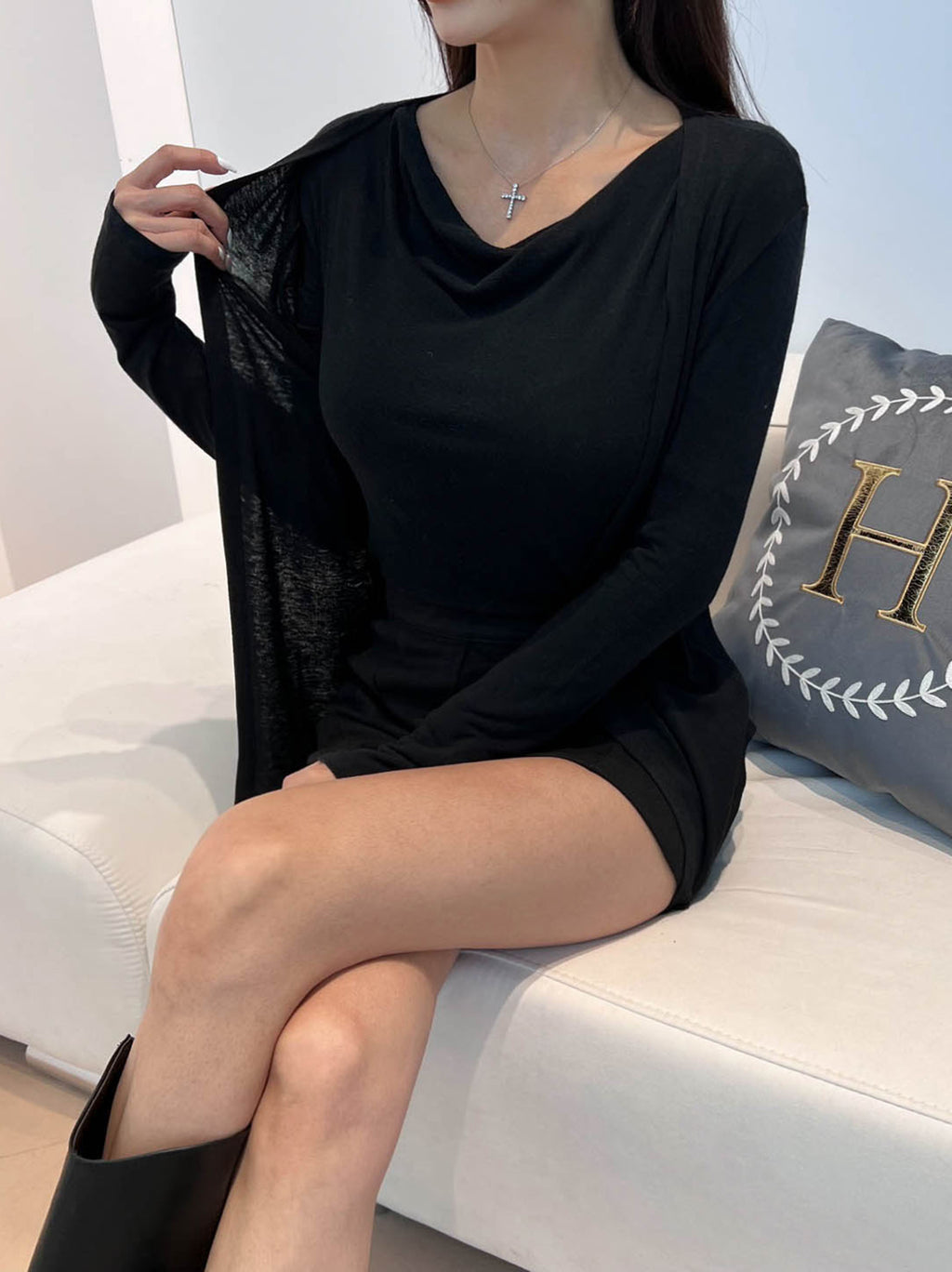 Drape Wool Cardigan Set