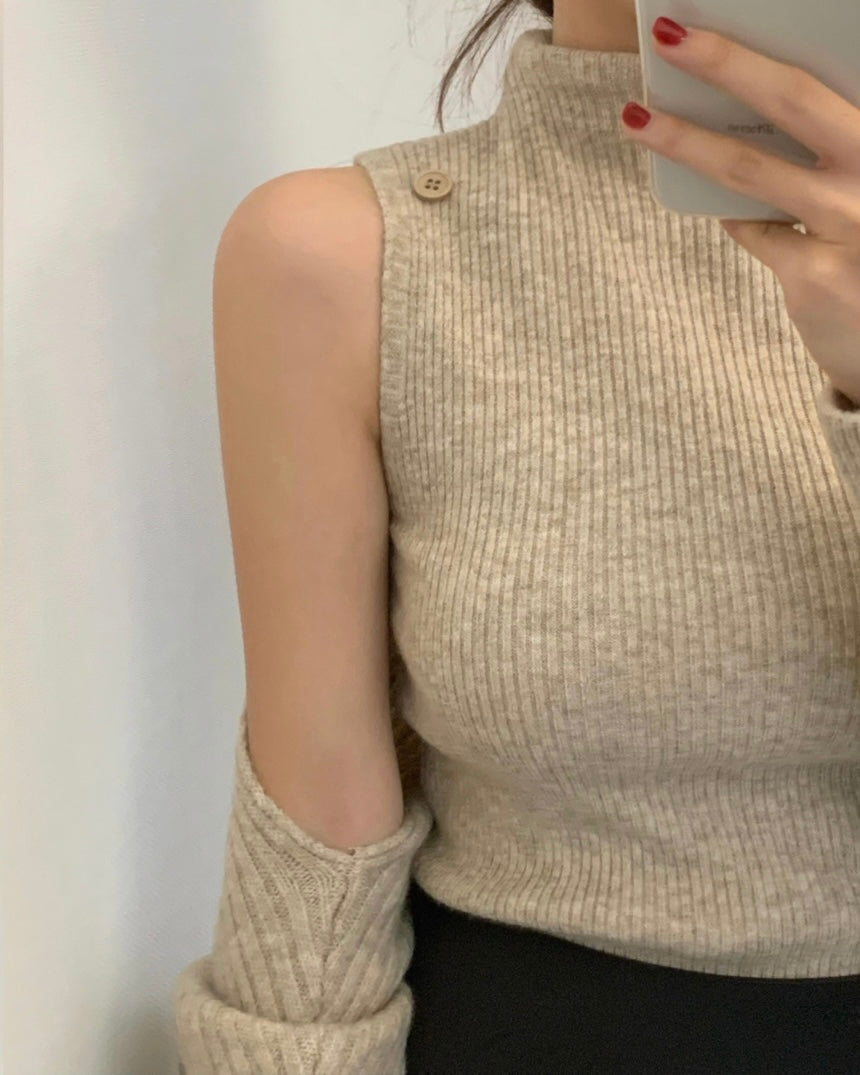 Button Bolero Cardigan Set