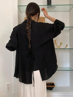 Back Ribbon Oversized Fit Shirt