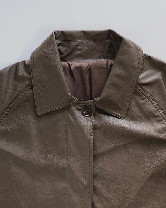Roel Leather Half Jacket
