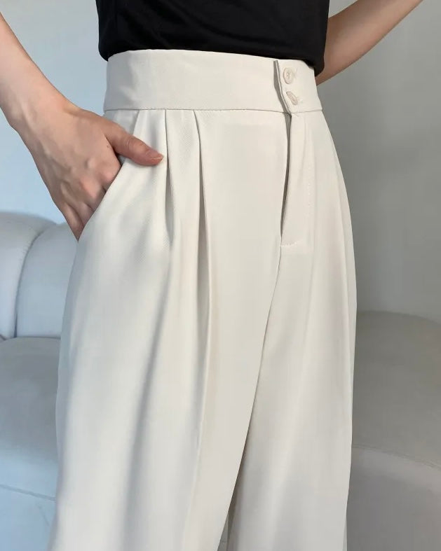 [S,M] High-Waist Banding Slacks