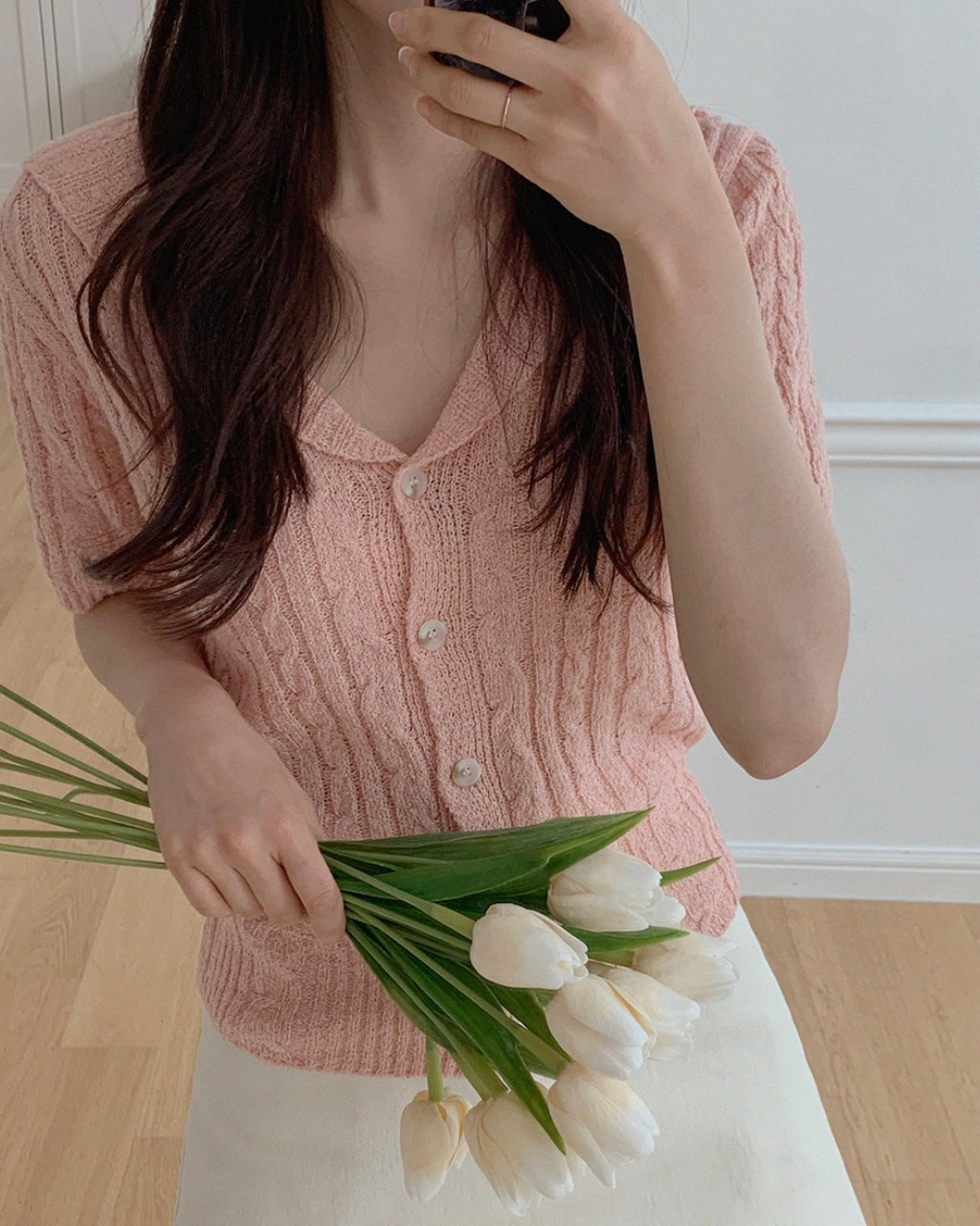 Collar Cable Cardigan