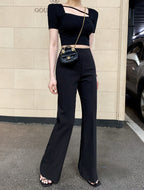 Oblique Line Cropped Top