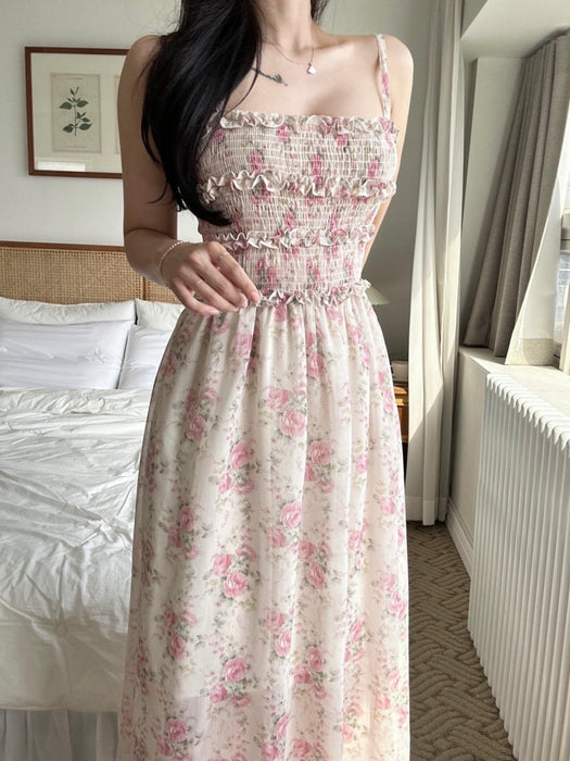 Flower Back Ribbon Dress