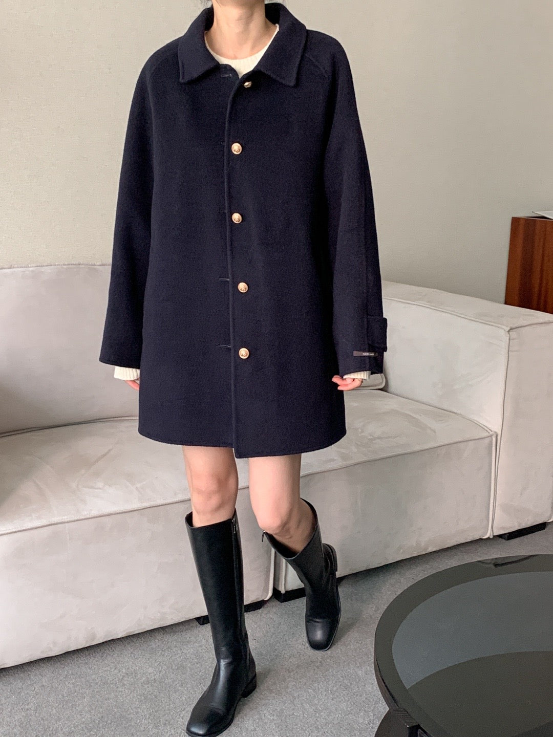 Premium Clair Wool Coat with Inner Padded Vest