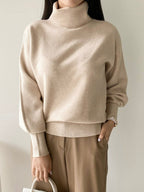 Puff Slaave Knitted Turtle-Neck