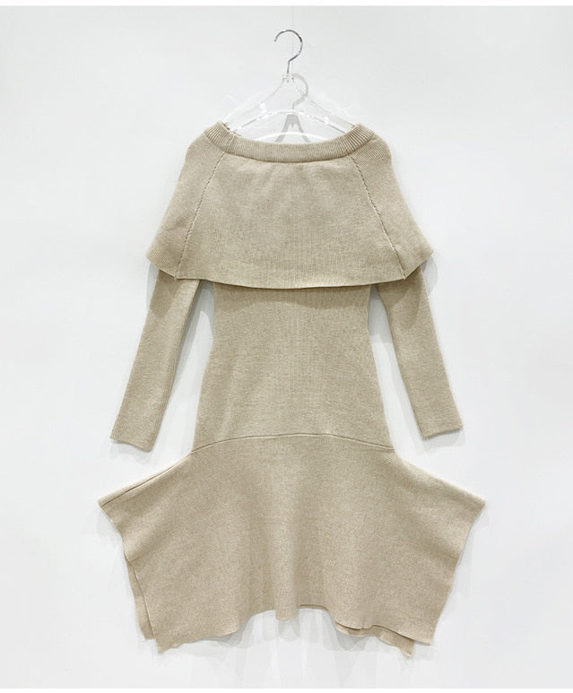 Off-Shoulder Knit Long Dress