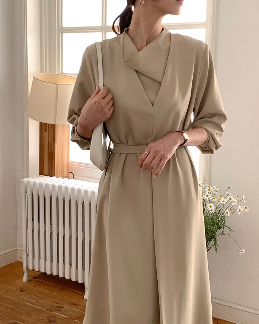 Drape Turtle-Neck Dress