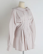 [ Pre-order ] Back Strap Shirt Mini Dress