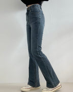 [S,M,L] Hidden Banding Stretchy Semi-Flared Denim Pants