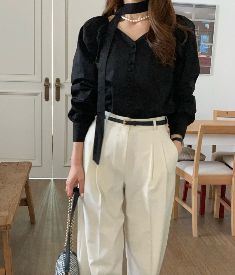 Hershey Tie Blouse