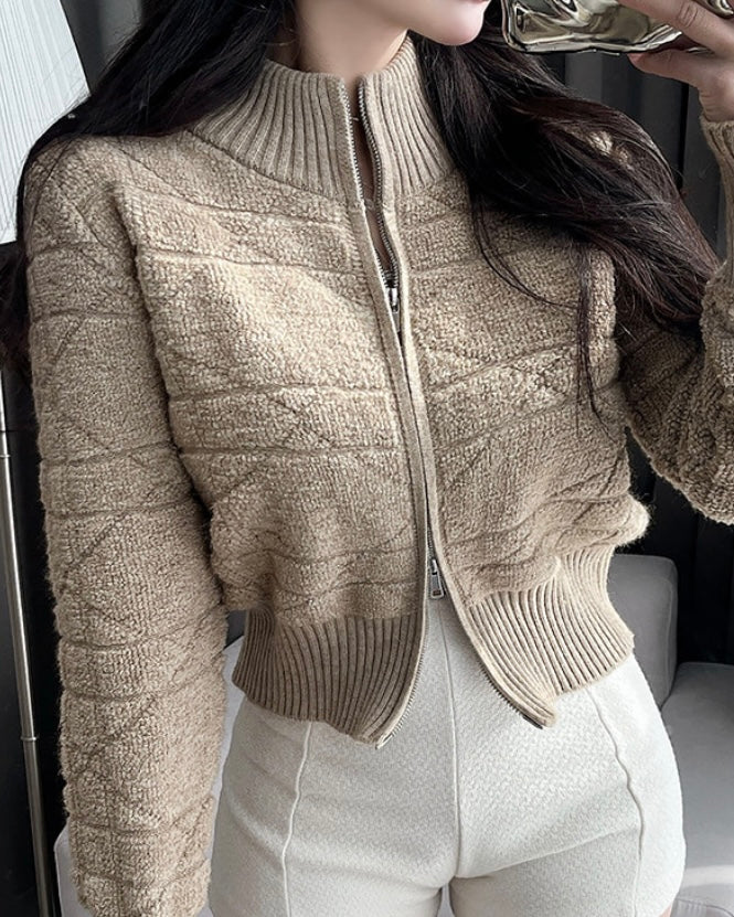 Link Knit Zip-Up