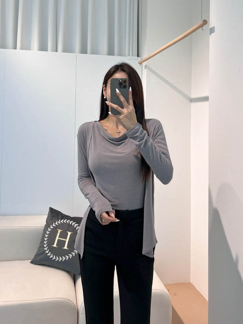Drape Wool Cardigan Set