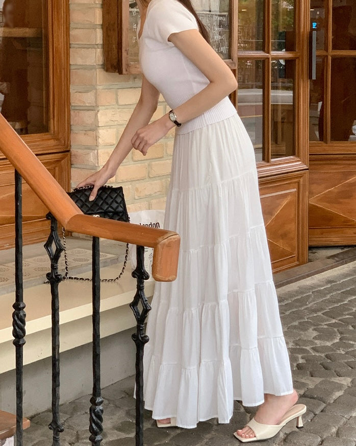 Shiny Cancan Maxi Skirt