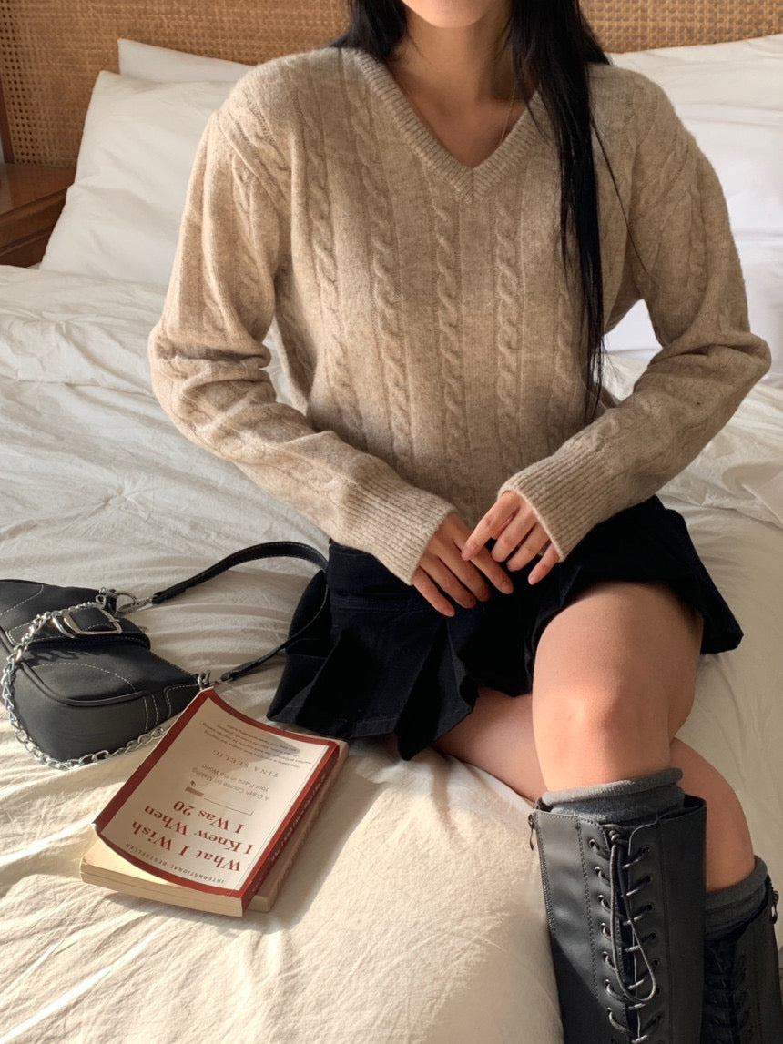 Mocha Cable Knit