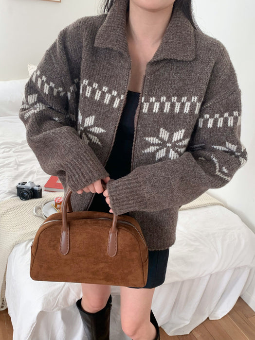 Nordic Knitted Zip-Up