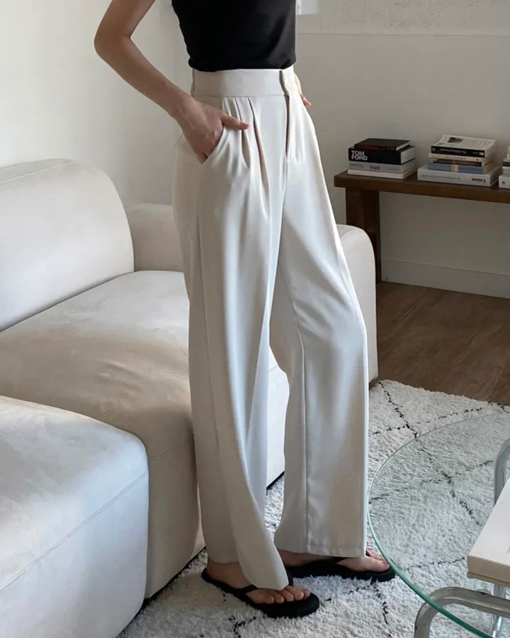 [S,M] High-Waist Banding Slacks