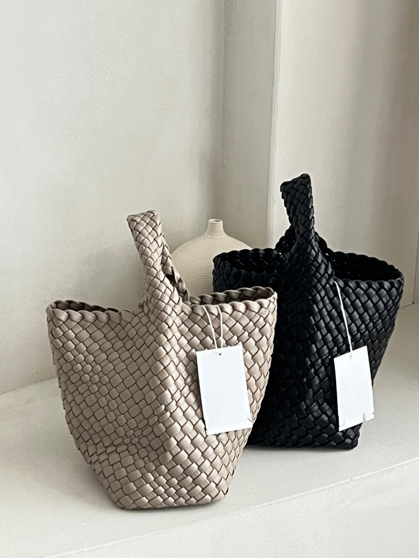 Aria Basket Woven Tote (+Pouch)