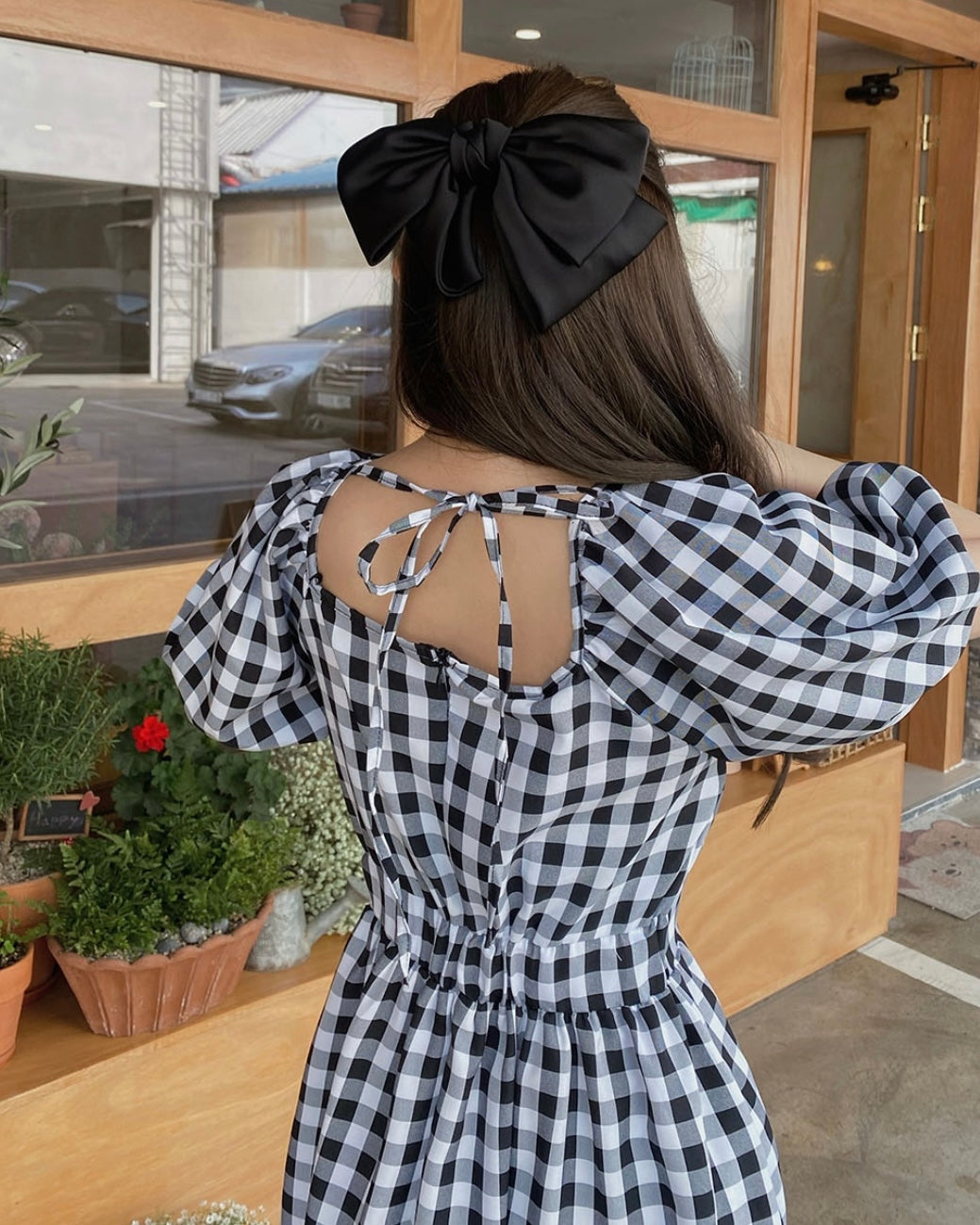 Puff Shoulder Long Dress