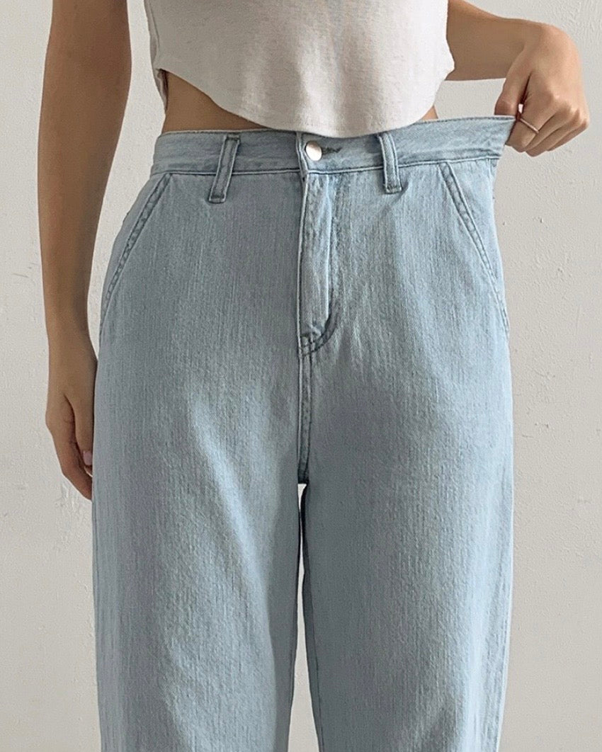 [S,M,L] Lightweight Banding Denim (Light-Wash)