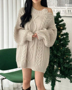 Shoulder Button Cable Knit