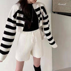 Striped Knit Zip-up Set