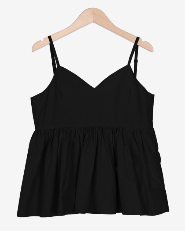 Shirring Adjustable Strap Blouse