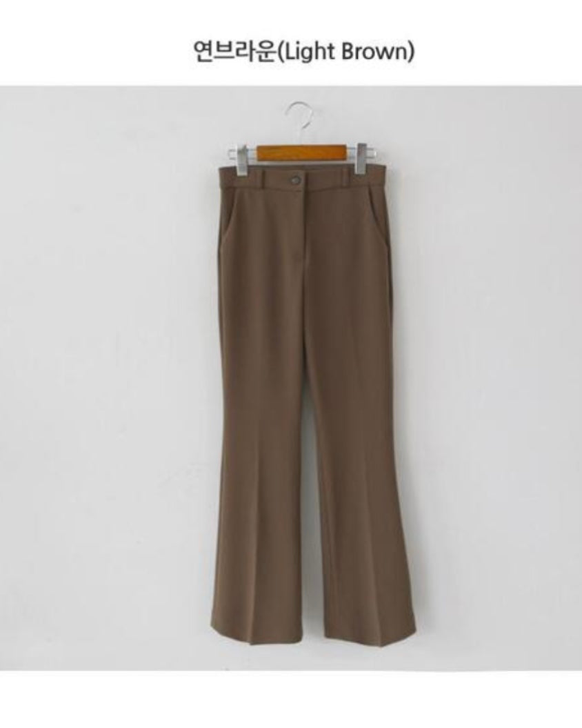 [S,M] Hidden Banding Flared Slacks