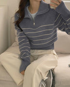 Striped Half Zip-Up