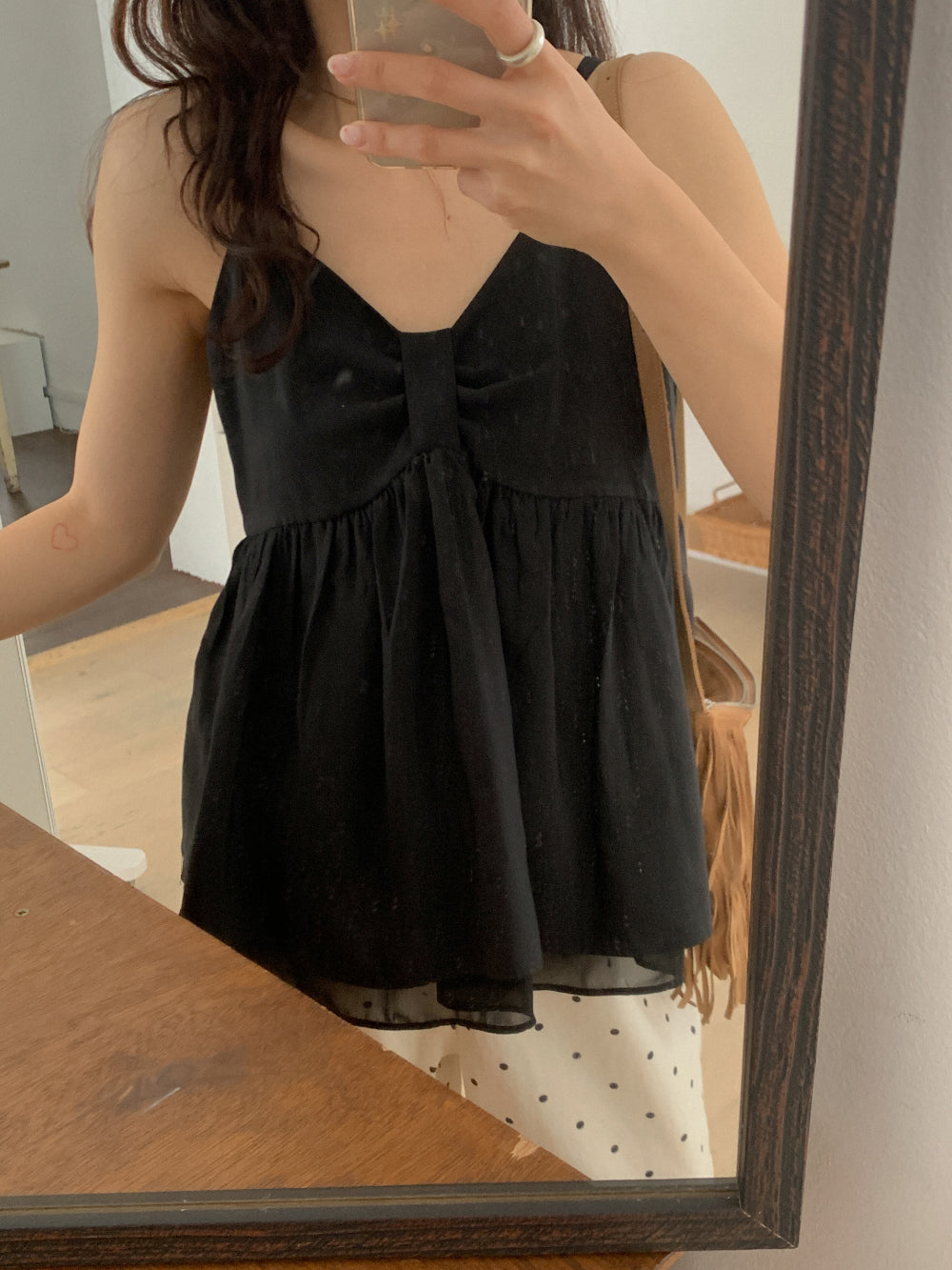 Ribbon Flare Cami Blouse