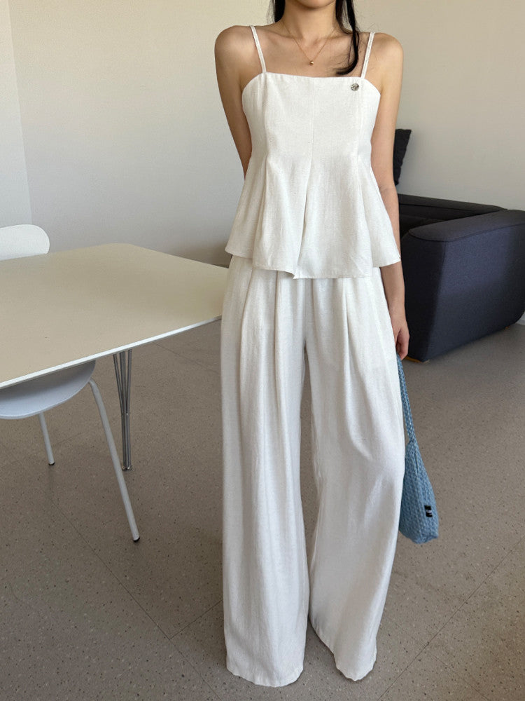 [ Sale Excluded ] Linen Pintuck Two-Piece Set